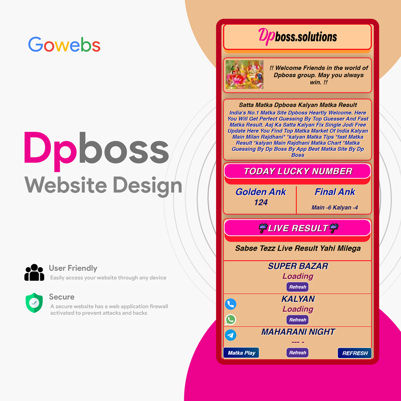 dpboss website, dpboss source code,matka app developer jaipur,satta matta matka software